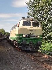 Die 218 396 der Brohltalbahn beim Umsetzen in Mülheim an der Ruhr Speldorf
